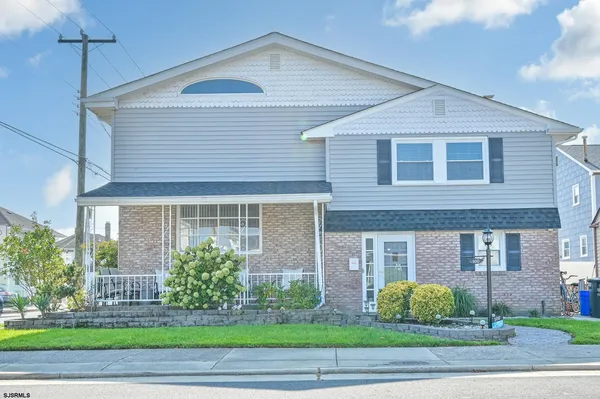 a view of a city from a living room