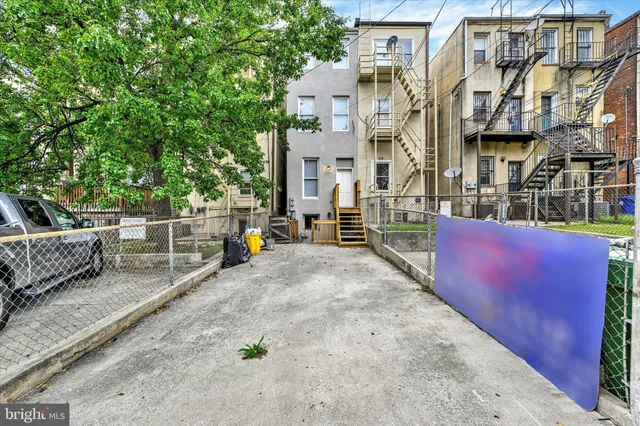 a view of tall buildings