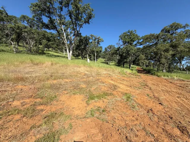 a view of a lake with a yard