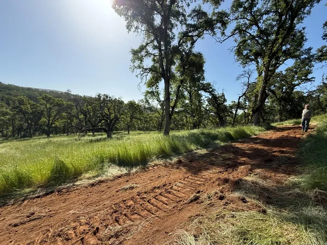 a view of a lake with a yard