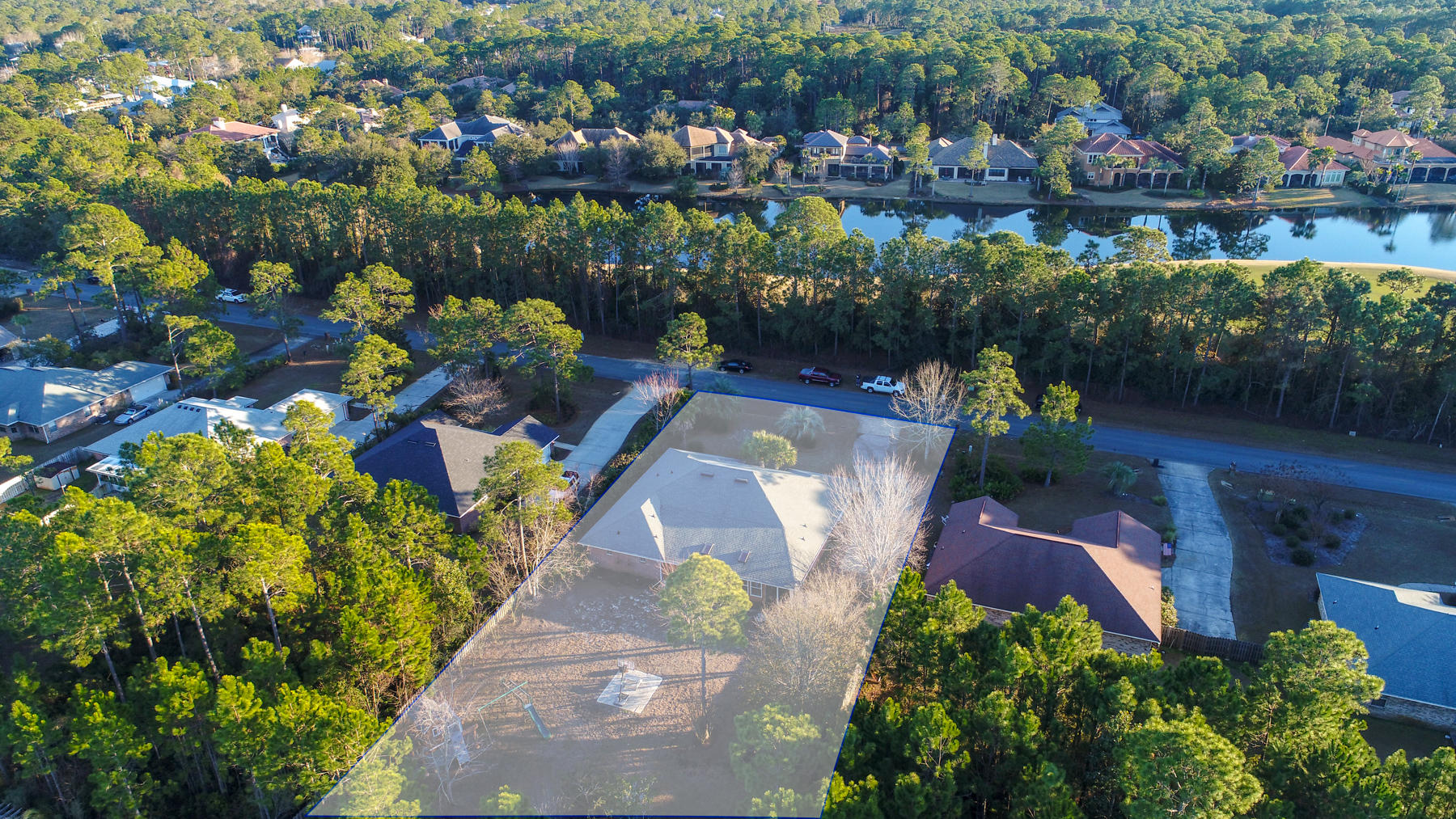 166 East Shipwreck Road Santa Rosa Beach, FL 32459 - Photo 24 of 33 an aerial view of a house with a lake view