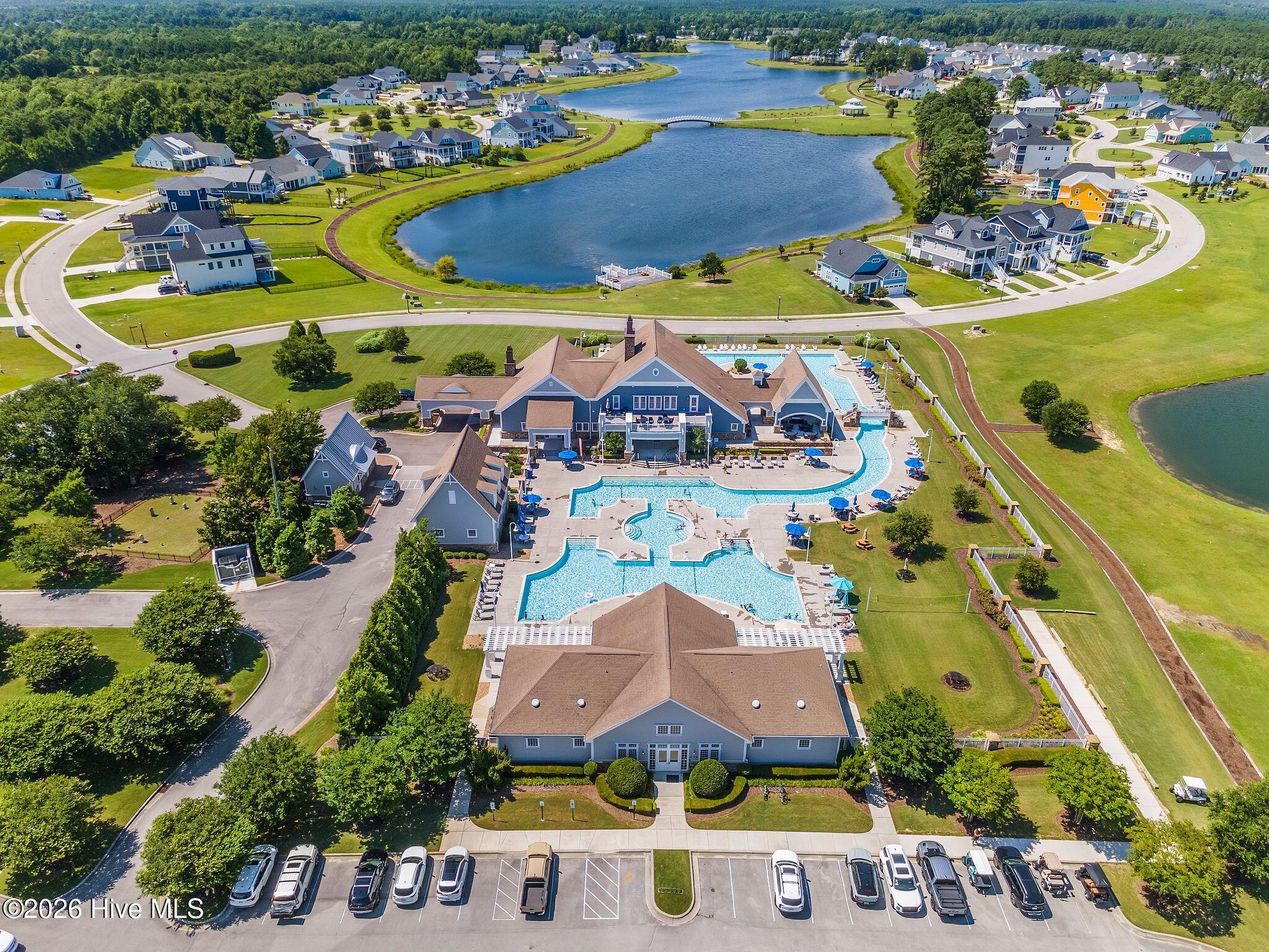 260 Kings Creek Crossing Holly Ridge, NC 28445 - Photo 17 of 37 Clubhouse and Pool Aerial