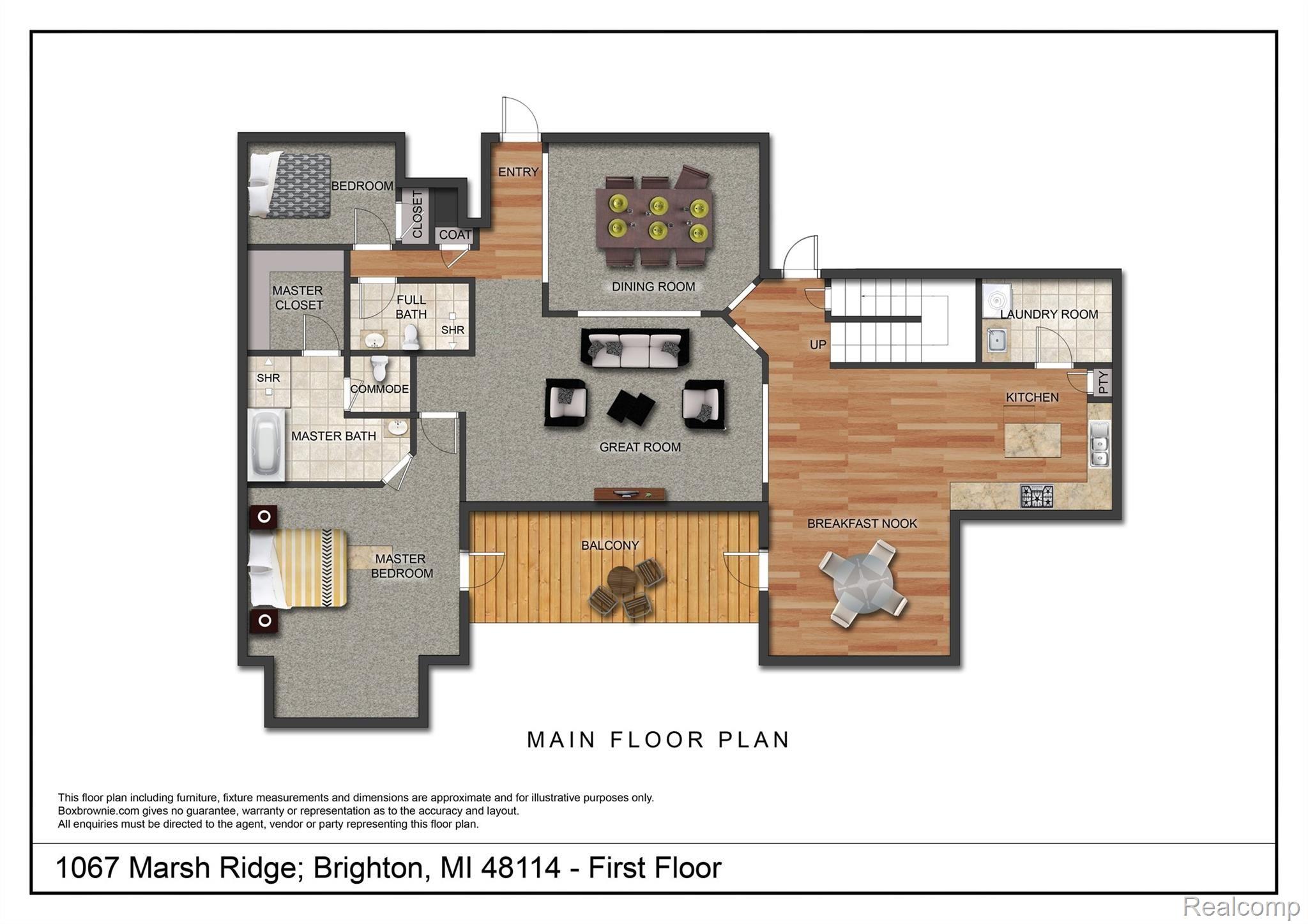 1067 Marsh Ridge Brighton, MI 48114 - Photo 38 of 39 First floor - floor plan provided due to COVID-19 restrictions based on estimated proportions and layout only, buyer and buyer's agent to verify all data/measurements.