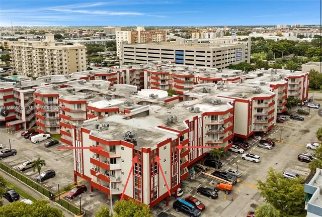 an aerial view of multiple house