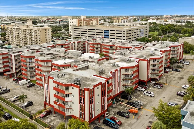 an aerial view of a city