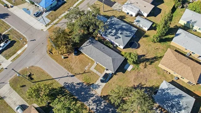 an aerial view of a house