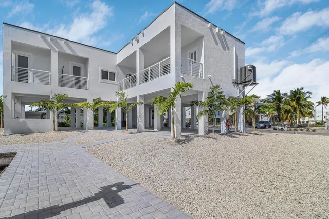 a view of a building with a street