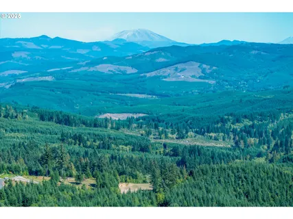 a view of a lush green hillside and houses