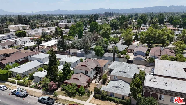 an aerial view of a city