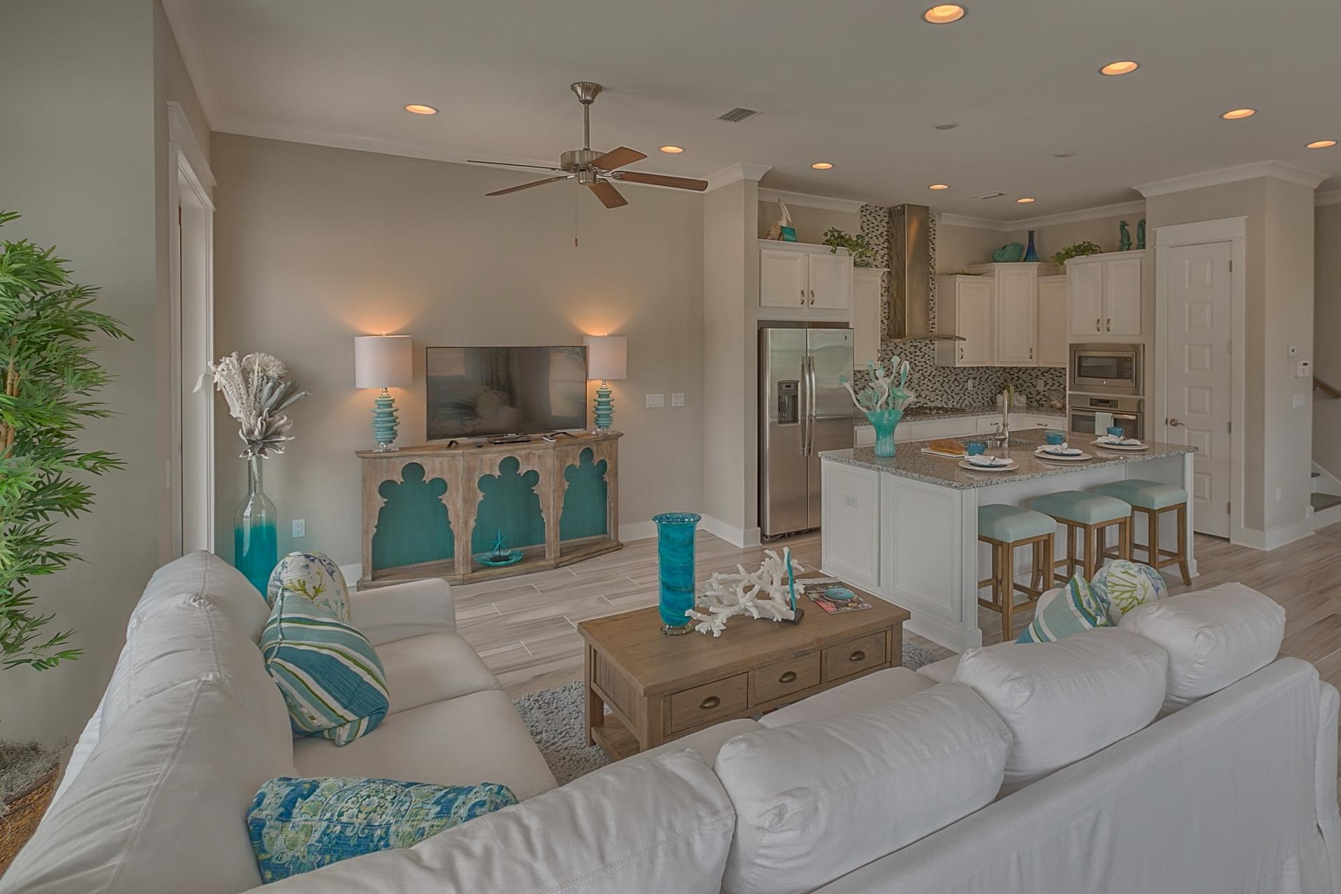 25 East Milestone Drive Inlet Beach, FL 32461 - Photo 30 of 40 a living room with furniture and a view of kitchen