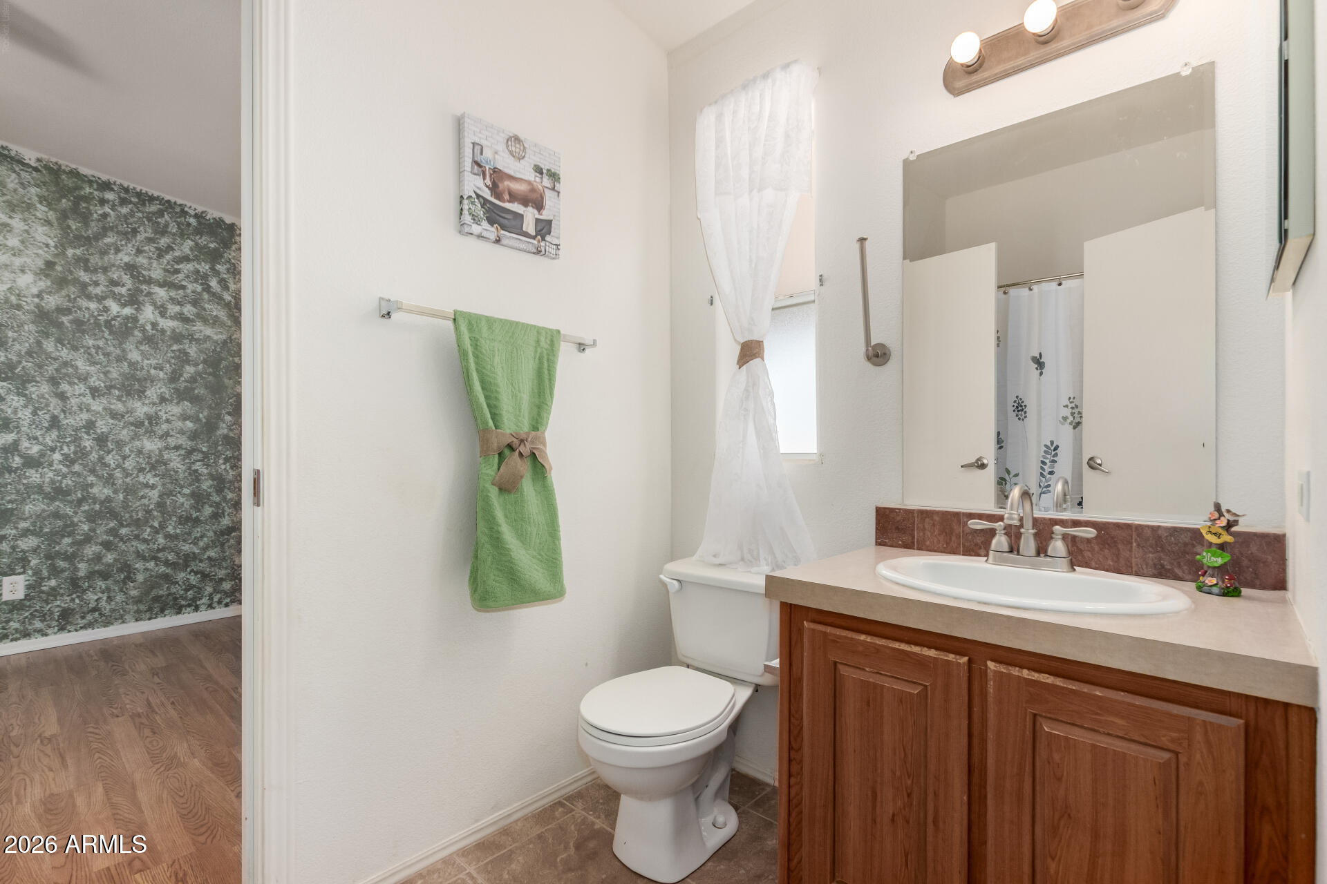 23851 West Tether Trail Wittmann, AZ 85361 - Photo 26 of 44 a bathroom with a toilet sink and mirror