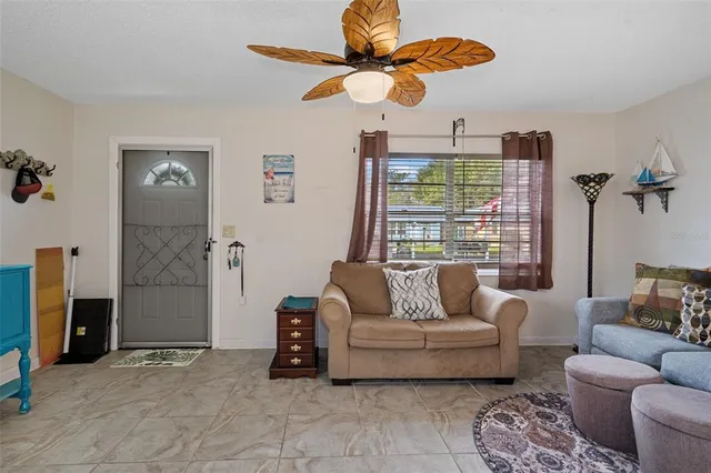 a living room with furniture