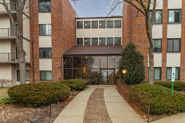a front view of a building