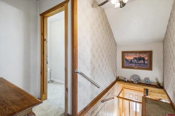 a view of a hallway with a elevator