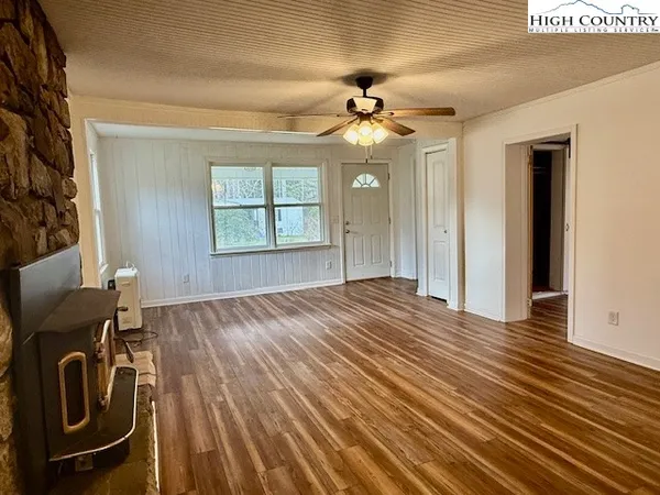 a view of a livingroom with a fireplace
