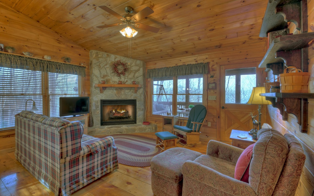 38 Holloway Circle Blue Ridge, GA 30513 - Photo 3 of 4 a living room with furniture and a fireplace