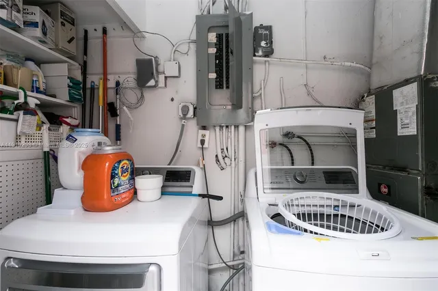 a bathroom with a sink and washing machine