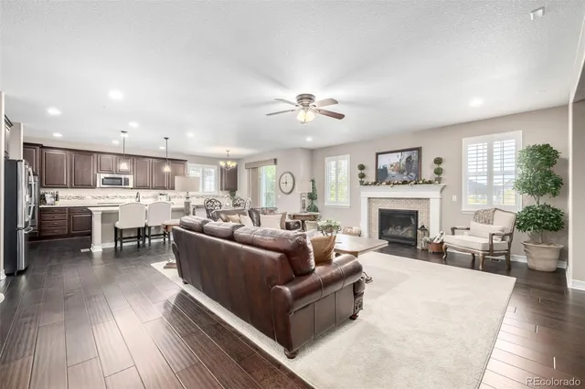 a living room with furniture