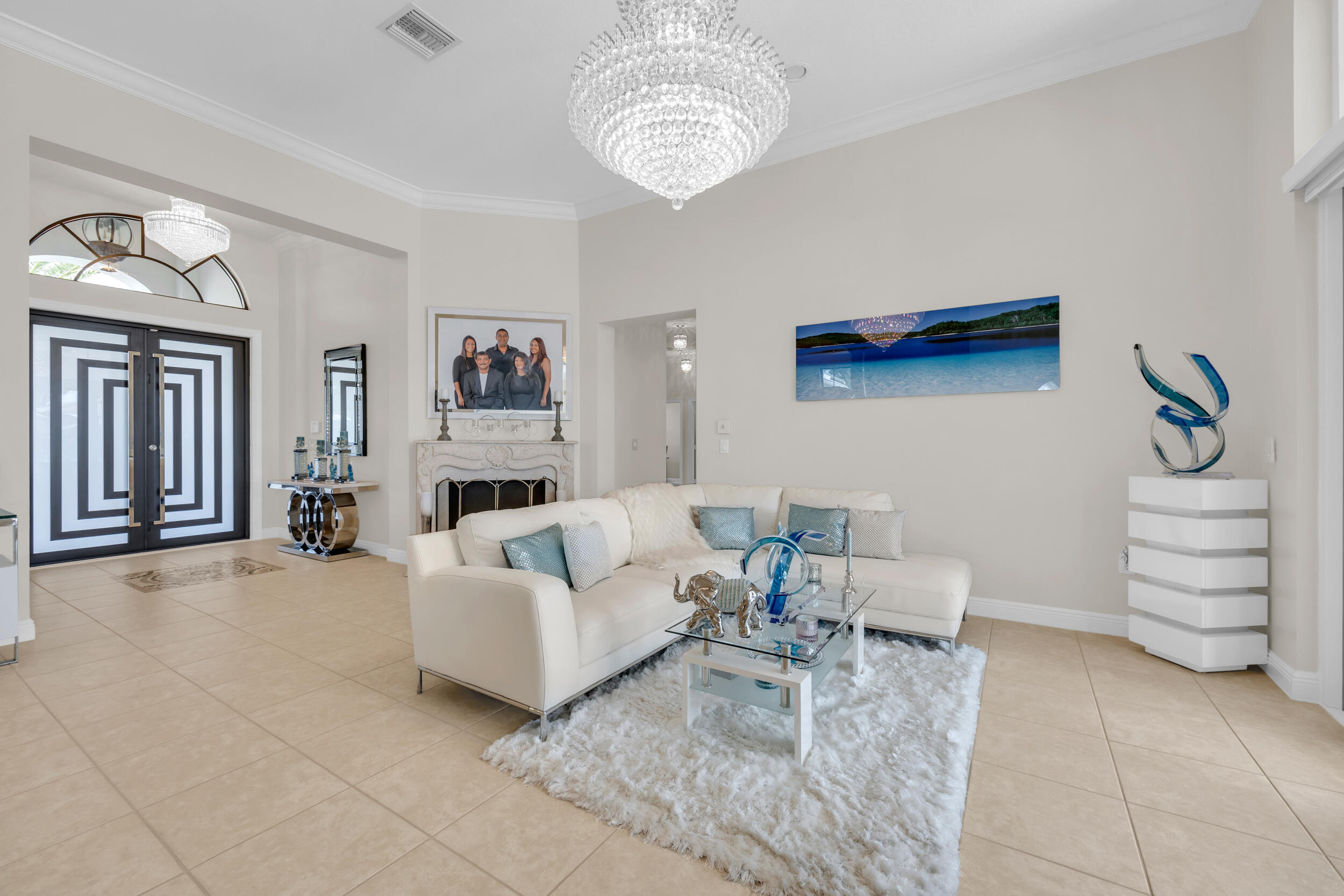 15182 Southwest 35th Street Davie, FL 33331 - Photo 9 of 53 a living room with furniture and a fireplace