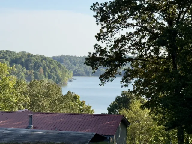 a view of lake with mountain