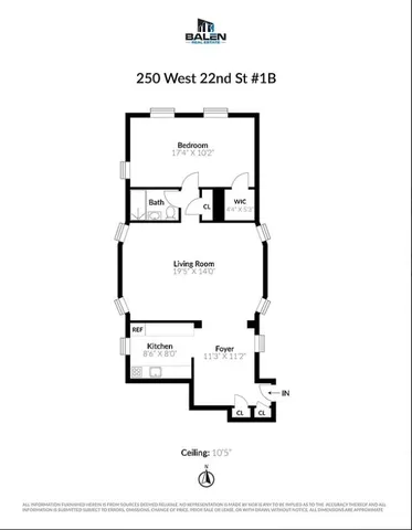 $795,000 | 250 West 22nd Street, Unit 1B | Chelsea