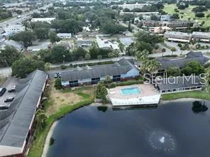 a view of a lake with outdoor space
