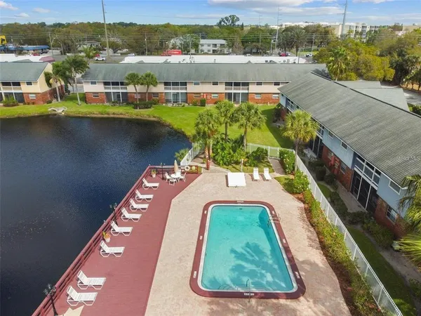 an aerial view of a house