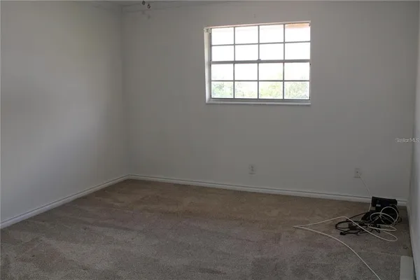an empty room with a window