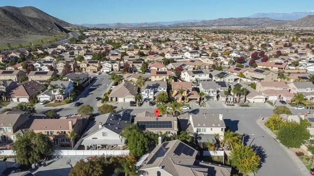 an aerial view of multiple house