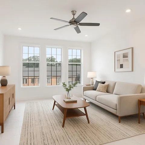 a view of balcony with couch