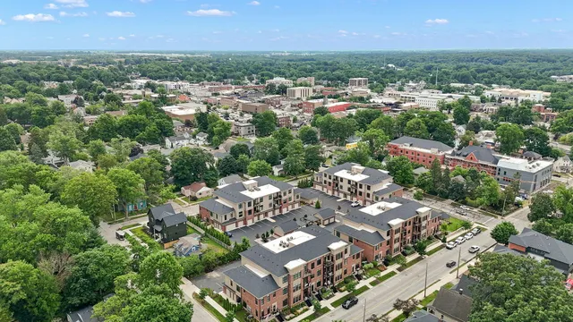 an aerial view of a city