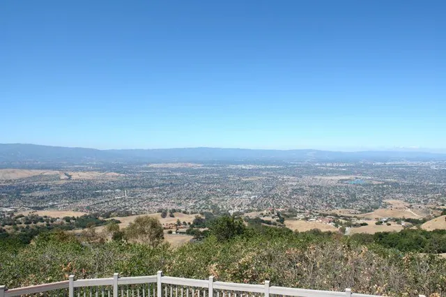 wooden view of city and mountain