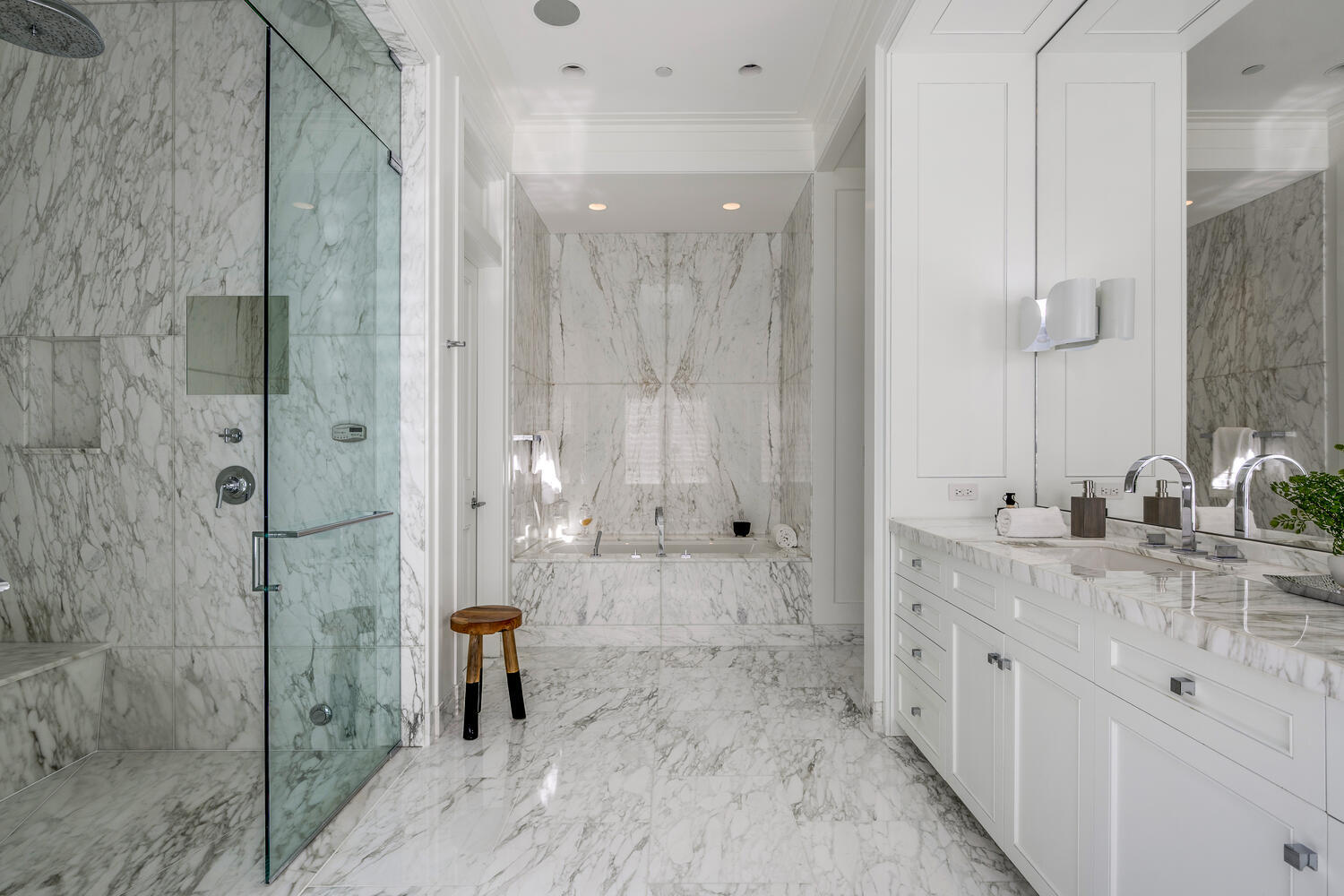 2026 North Mohawk Street Chicago, IL 60614 - Photo 28 of 56 a spacious bathroom with double sink and shower