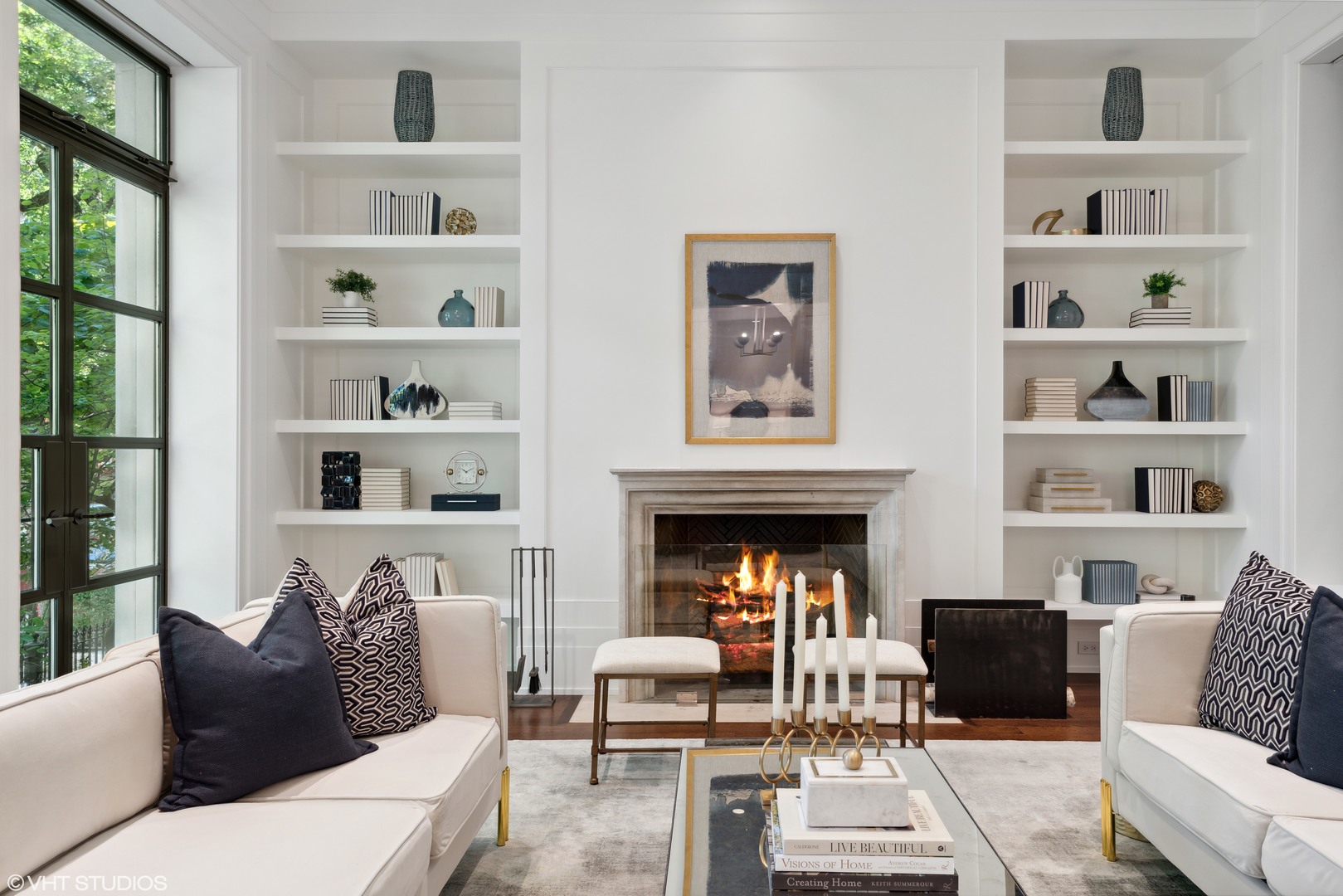 2026 North Mohawk Street Chicago, IL 60614 - Photo 7 of 56 a living room with furniture and a fireplace
