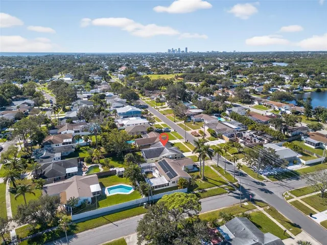 an aerial view of multiple house