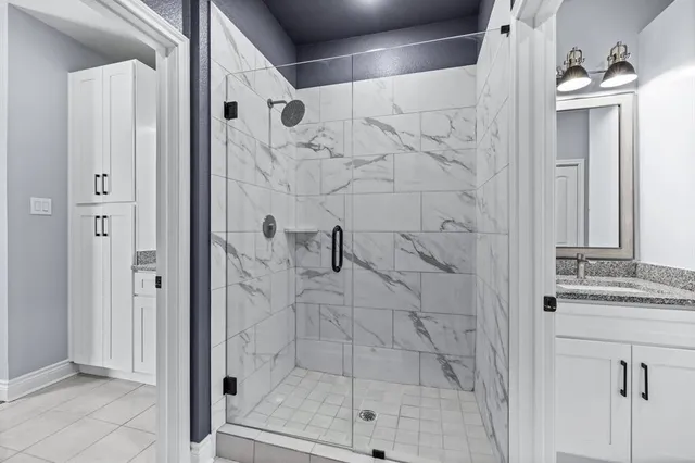 a bathroom with a shower