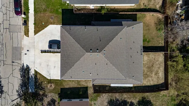 a view of roof and microwave
