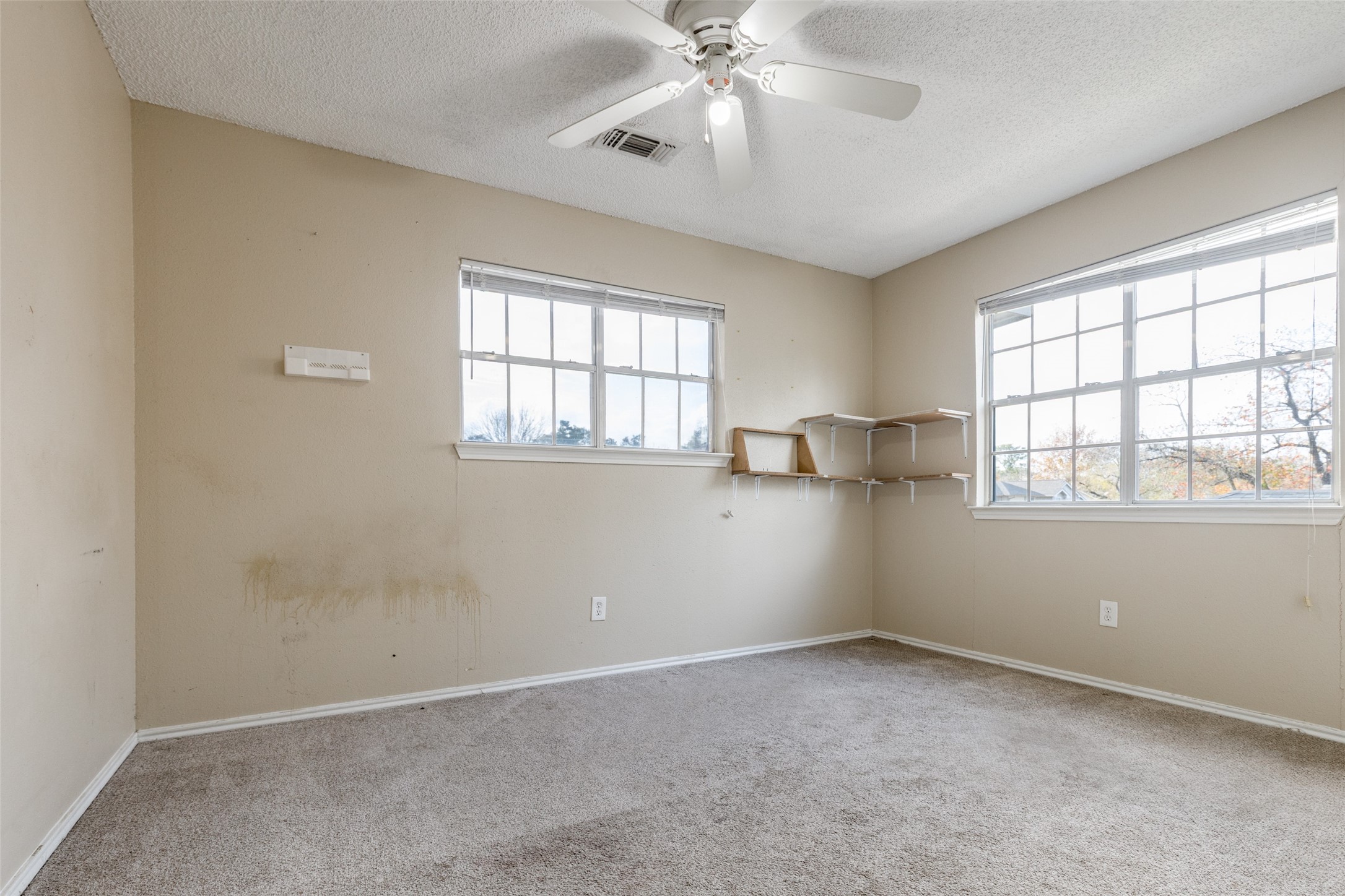 24010 Landing Way Drive Spring, TX 77373 - Photo 16 of 25 an empty room with windows and chandelier fan