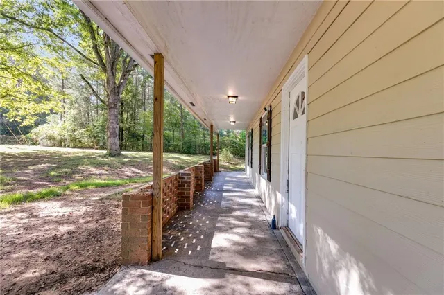 a view of a pathway of a patio