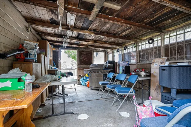 a view of a park with slide