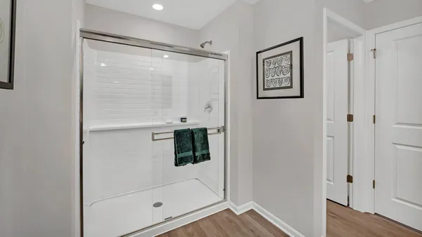 a bathroom with a shower