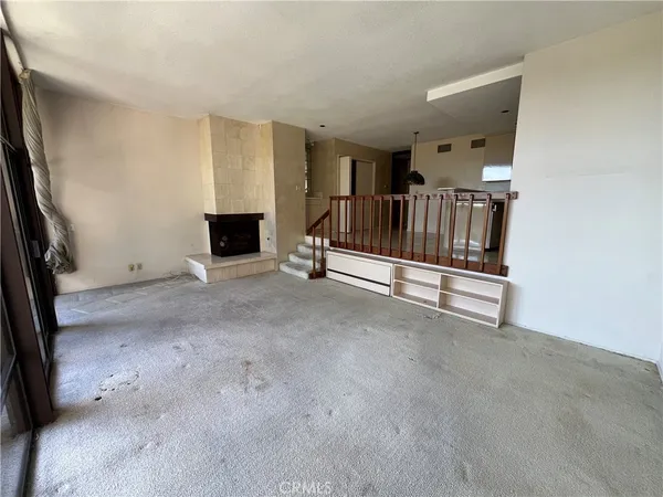a view of a livingroom with a fireplace