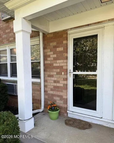a front view of a house with a window