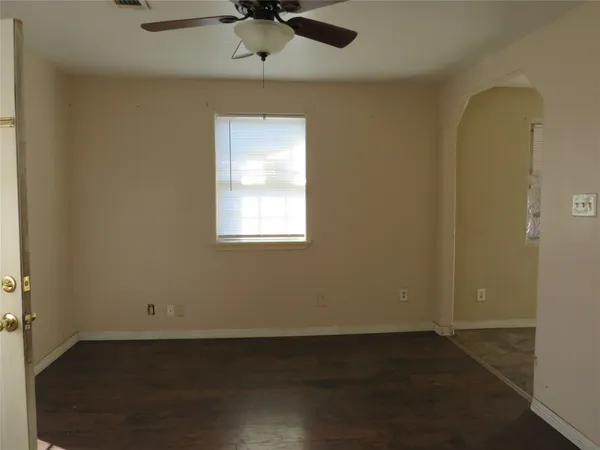 an empty room with a window