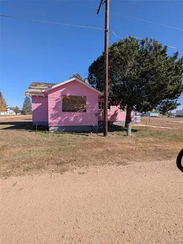 a front view of house with yard and trees