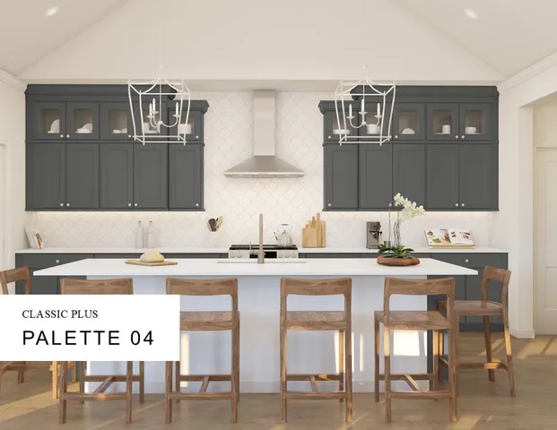 a kitchen with granite countertop a stove a microwave and a refrigerator