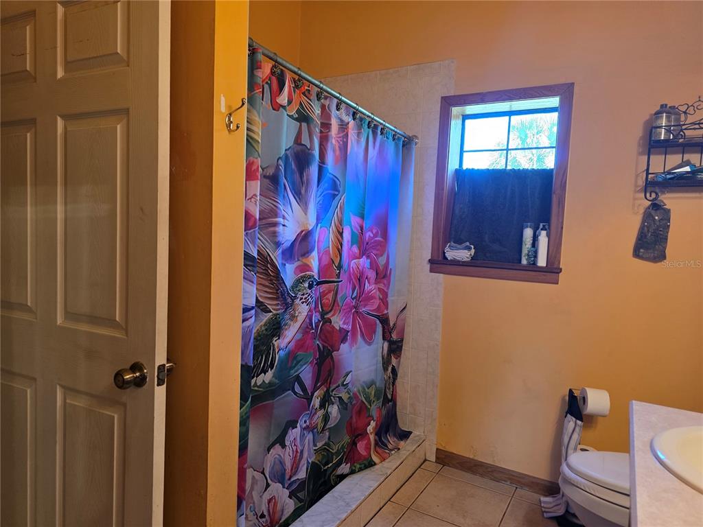 54523 Astor Transfer Station Road Astor, FL 32102 - Photo 14 of 31 a bathroom with a toilet and shower curtain