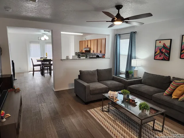 a living room with furniture