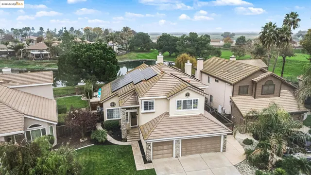 an aerial view of a house