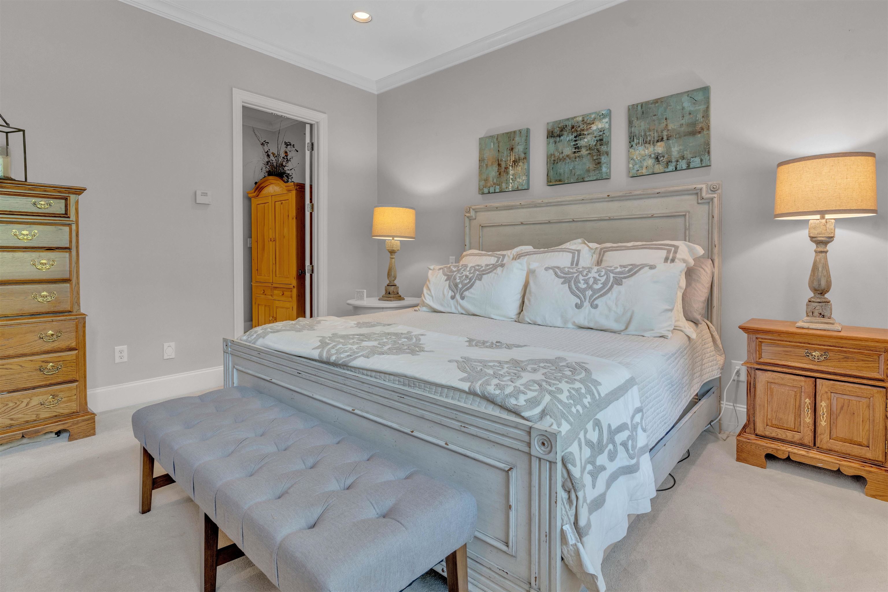 1218 Braystone Trail Collierville, TN 38017 - Photo 11 of 40 Bedroom featuring crown molding, recessed lighting, and light carpet